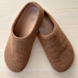 Lauren Manoogian Wool + Leather Mono Mules Slides Brown Size EU 39